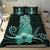 Hawaii Polynesian Pineapple Hibiscus Bedding Set - Zela Style Turquoise - Polynesian Pride