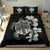 Hawaiian Kanaka Hibiscus Plumeria Mix Polynesian Turtle Bedding Set Gray AH - Polynesian Pride