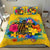 Tonga Polynesian Bedding Set - Turtle with Plumeria and Hibiscus Yellow - Polynesian Pride