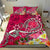 Hawaii Bedding Set - Turtle Plumeria Polynesian Tattoo Pink Color - Polynesian Pride