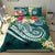 Polynesian Hawaii Bedding Set - Summer Plumeria Blue - Polynesian Pride