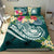 Samoa Polynesian Bedding Set - Summer Plumeria Blue - Polynesian Pride