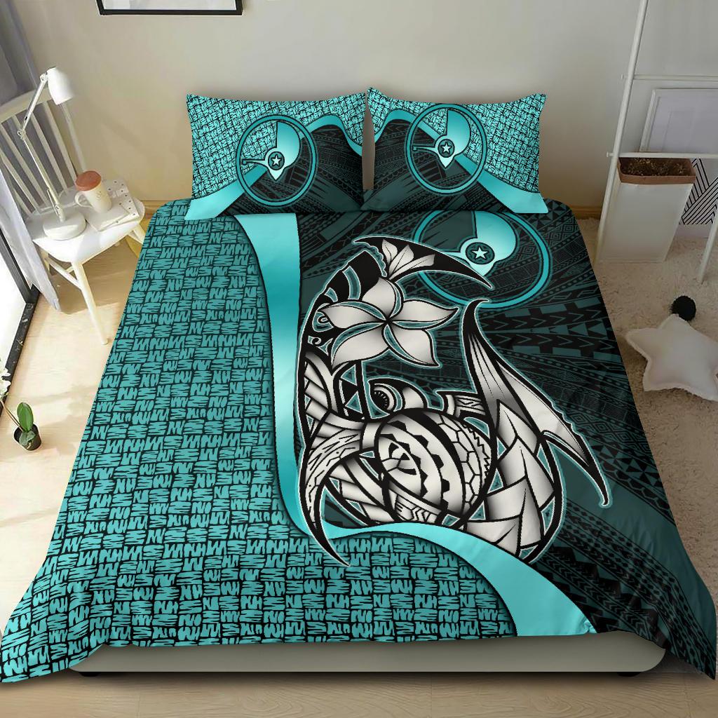 Yap Micronesian Bedding Set Turquoise - Turtle With Hook - Polynesian Pride