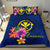 Polynesian Bedding Set - Hawaii Duvet Cover Set Floral With Seal Blue - Polynesian Pride