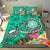 American Samoa Polynesian Bedding Set - Turtle Plumeria (Turquoise) - Polynesian Pride