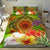 Hawaii Polynesian Bedding Set - Manta Ray Tropical Flowers (Reggae) - Polynesian Pride