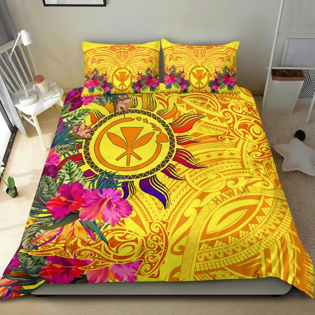 Polynesian Bedding Sets - Hawaii Kanaka Maoli & Flowers With Polynesian Patterns - Polynesian Pride