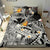 Kanaka Maoli (Hawaiian) Bedding Set, Polynesian Pineapple Banana Leaves Turtle Tattoo Gray - Polynesian Pride