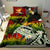 Kanaka Maoli (Hawaiian) Bedding Set, Polynesian Pineapple Banana Leaves Turtle Tattoo Reggae - Polynesian Pride