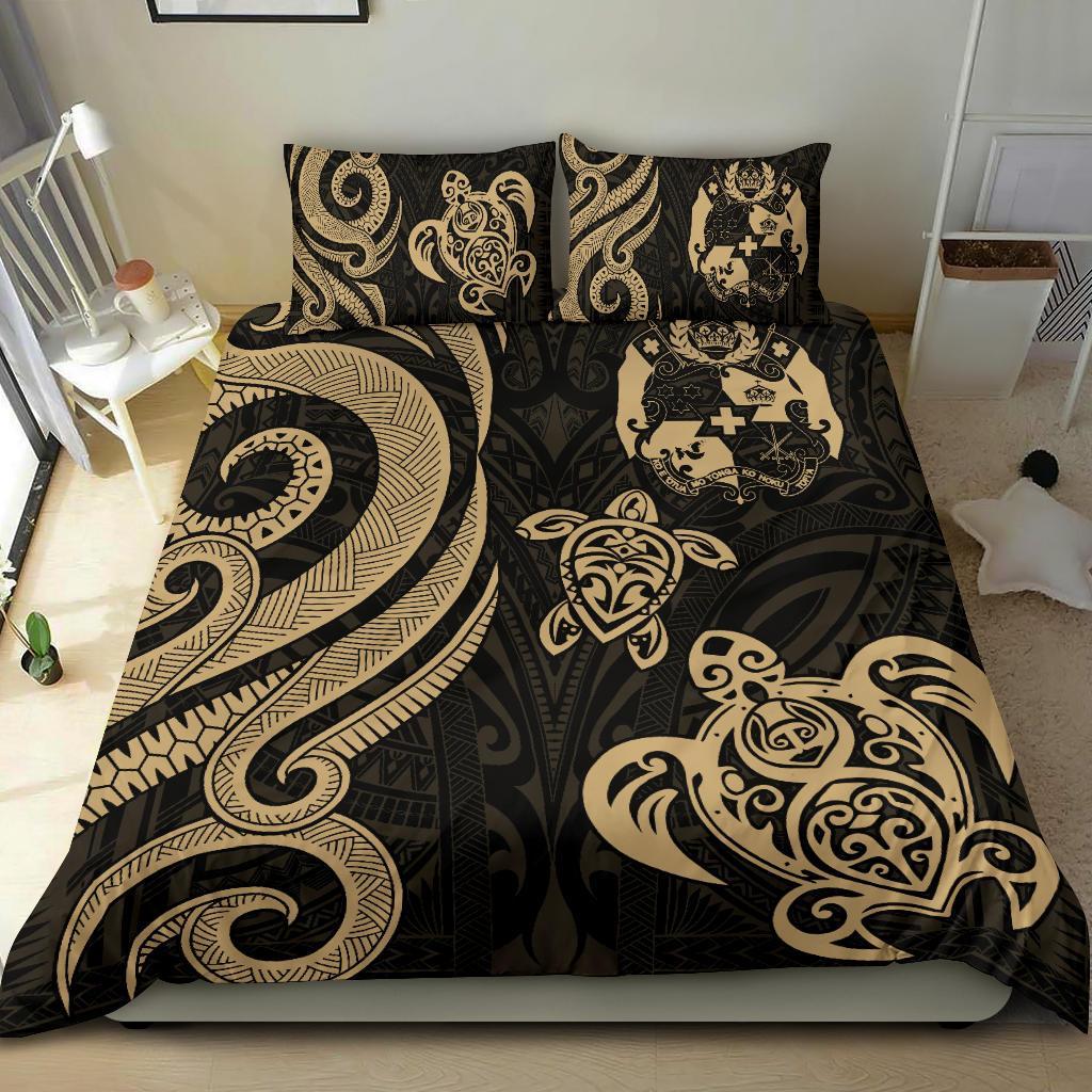 Tonga Polynesian Bedding Set - Gold Tentacle Turtle Gold - Polynesian Pride