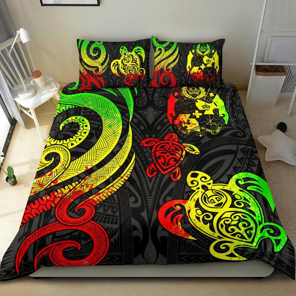 Tonga Polynesian Bedding Set - Reggae Tentacle Turtle Reggae - Polynesian Pride