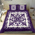 Hawaiian Bedding Set Royal Pattern - Purple And White - Polynesian Pride