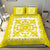 Hawaiian Bedding Set Royal Pattern - Yellow And White - Polynesian Pride