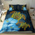 Hawaii Bedding Set - Turtle Hibiscus Pattern Hawaiian Bedding Set - Blue - Polynesian Pride