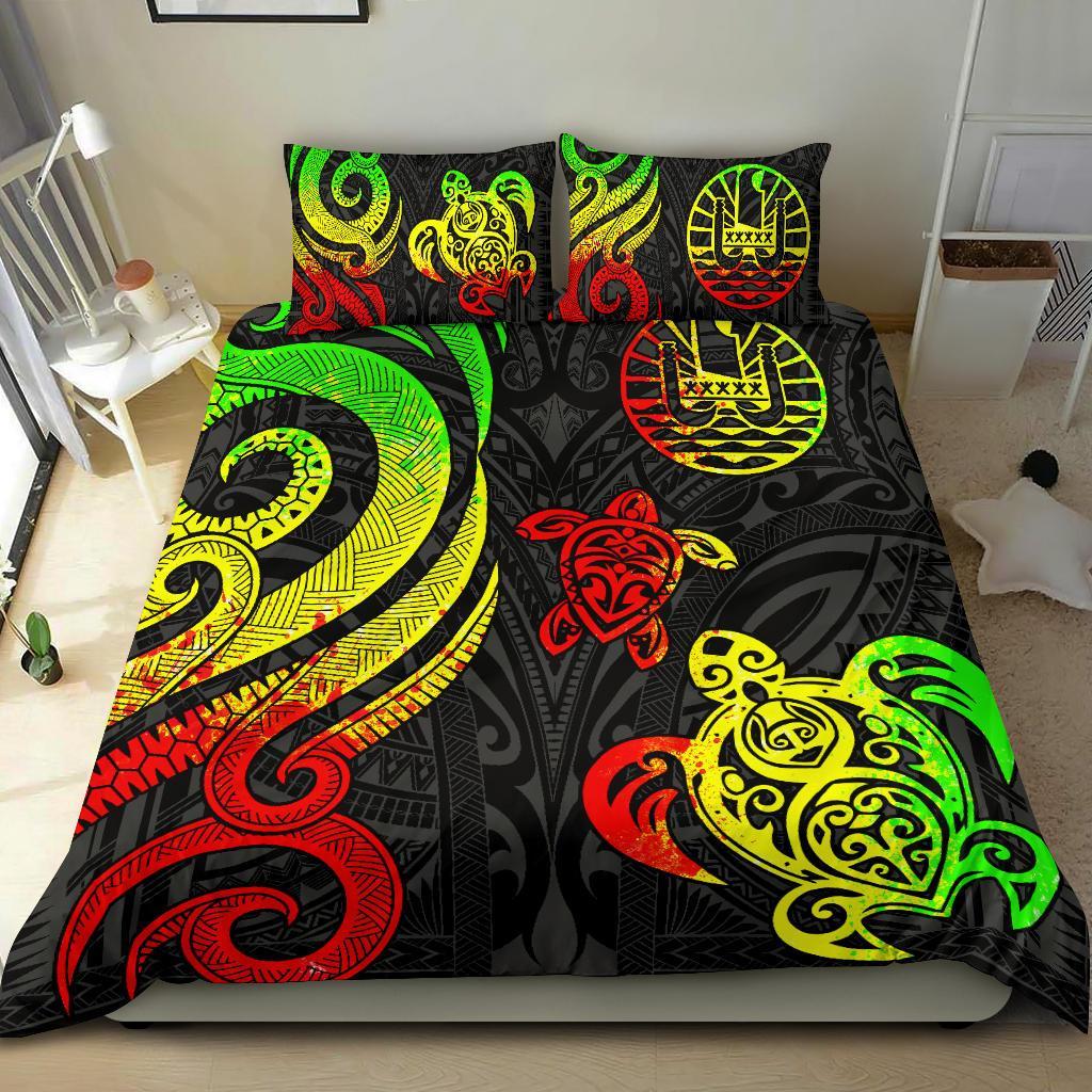 Tahiti Polynesian Bedding Set - Reggae Tentacle Turtle Reggae - Polynesian Pride