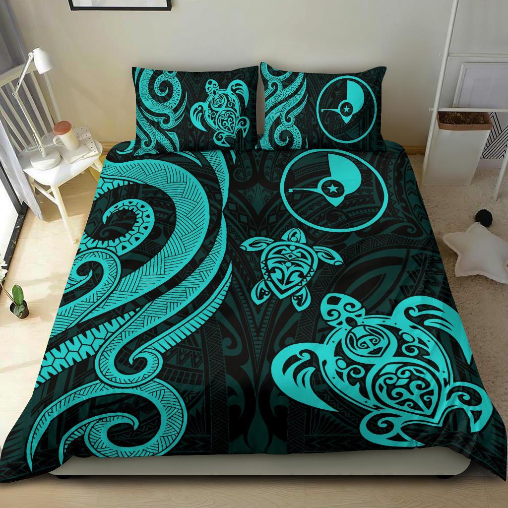 Yap Micronesian Bedding Set - Turquoise Tentacle Turtle Turquoise - Polynesian Pride