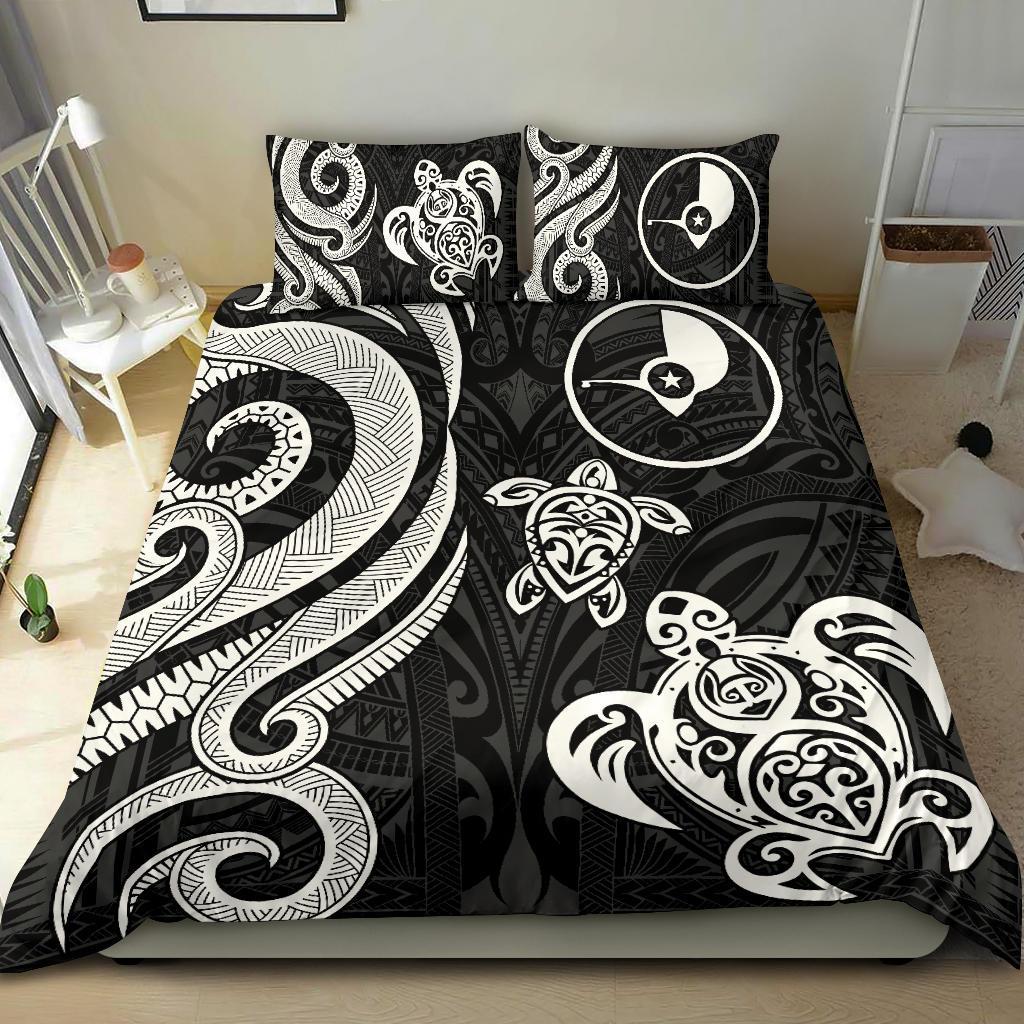 Yap Micronesian Bedding Set - White Tentacle Turtle White - Polynesian Pride