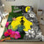 New Caledonia Bedding Set - Turtle Plumeria Banana Leaf Black - Polynesian Pride