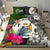 Niue Bedding Set - Turtle Plumeria Banana Leaf Black - Polynesian Pride