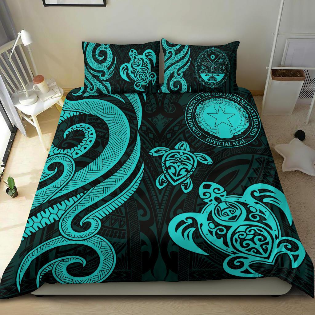 Northern Mariana Bedding Set - Tentacle Turtle Turquoise Turquoise - Polynesian Pride