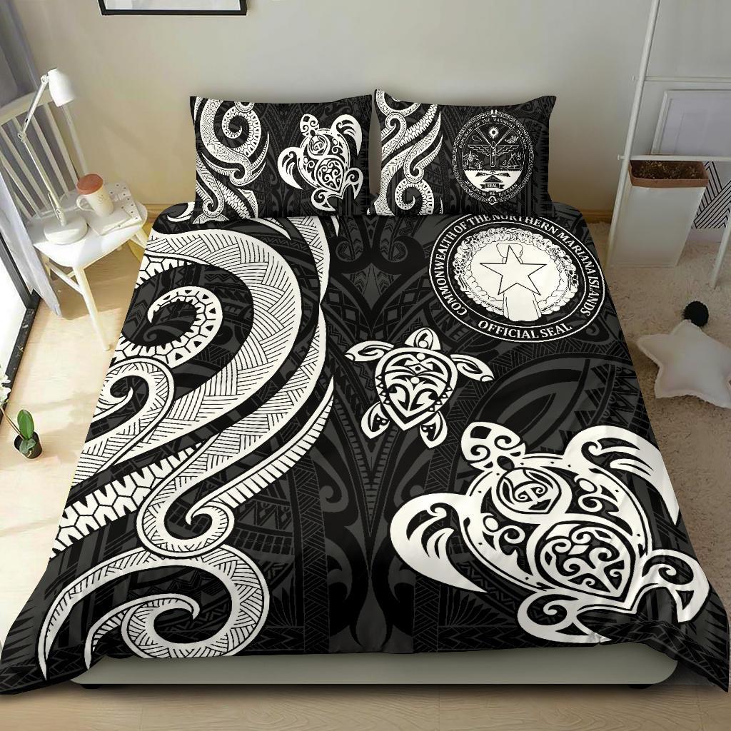 Northern Mariana Bedding Set - Tentacle Turtle White White - Polynesian Pride