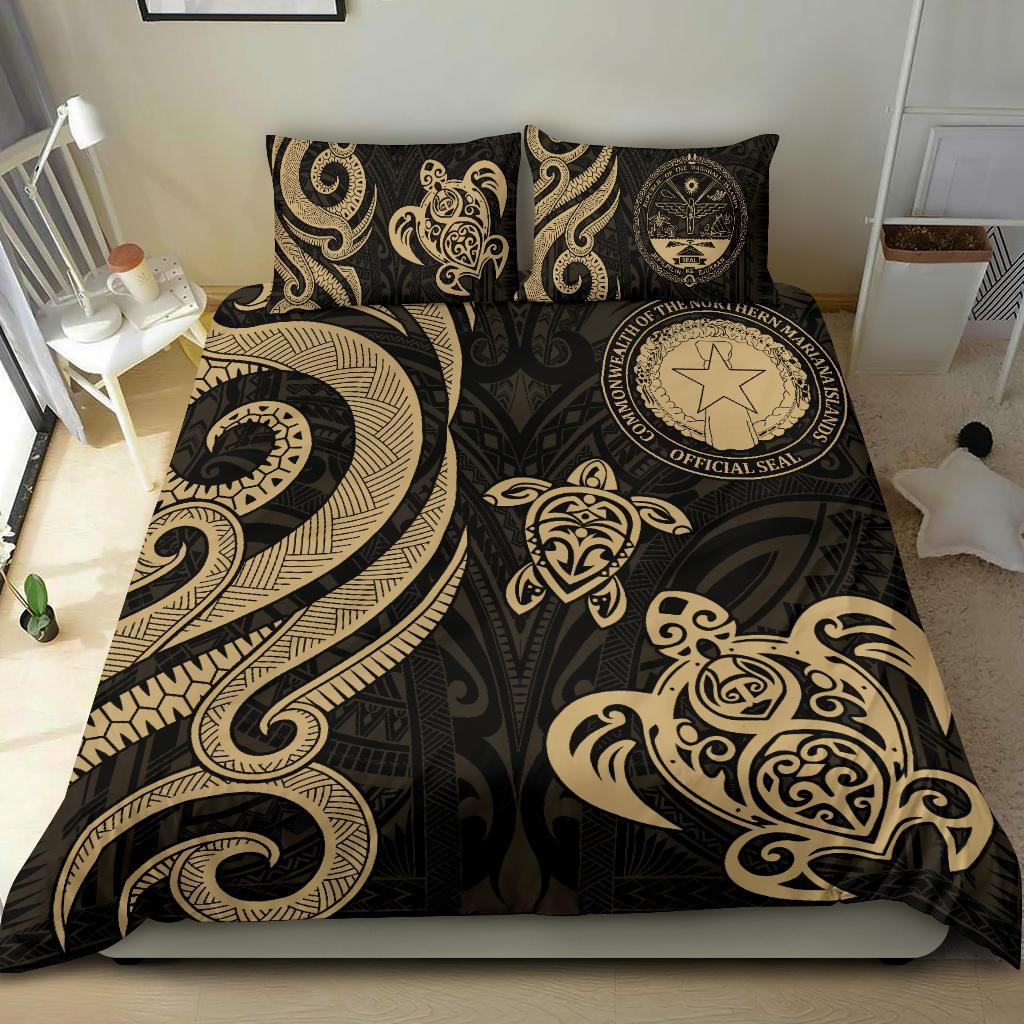 Northern Mariana Bedding Set - Tentacle Turtle Gold Gold - Polynesian Pride