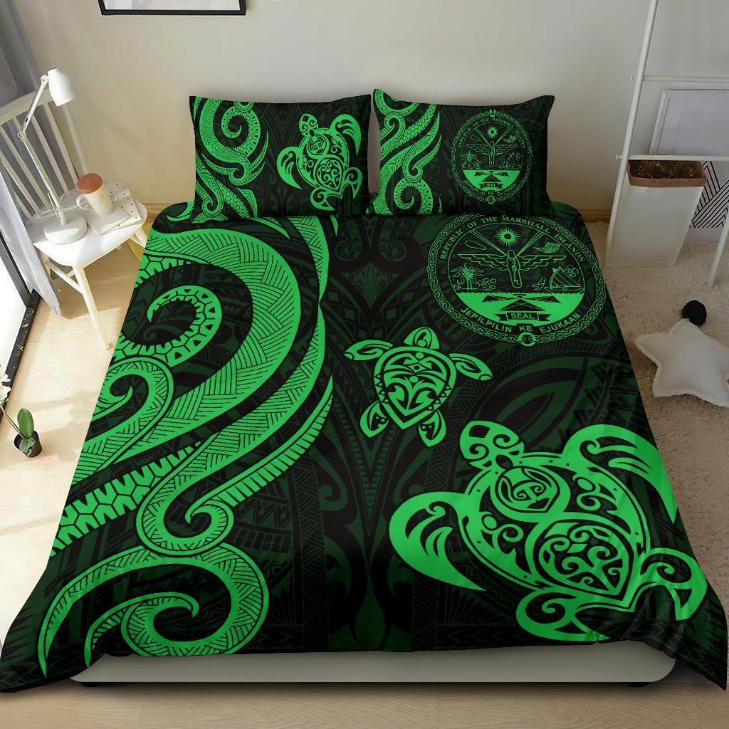 Marshall Islands Bedding Set - Tentacle Turtle Green Green - Polynesian Pride