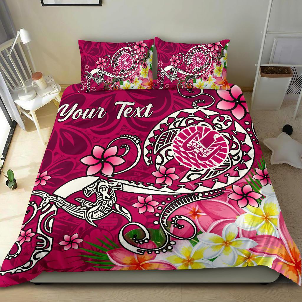 Tahiti Custom Personalised Bedding Set - Turtle Plumeria (Pink) Pink - Polynesian Pride