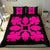 Hawaiian Bedding Set Royal Pattern - Black And Pink - C1 Style - Polynesian Pride