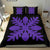 Hawaiian Royal Pattern Bedding Set - Black And Purple - D1 Style - Polynesian Pride