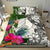 Yap Bedding Set White - Turtle Plumeria Banana Leaf White - Polynesian Pride