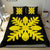 Hawaiian Royal Pattern Bedding Set - Black And Yellow - D1 Style - Polynesian Pride