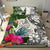 New Caledonia Bedding Set White - Turtle Plumeria Banana Leaf Crest - Polynesian Pride