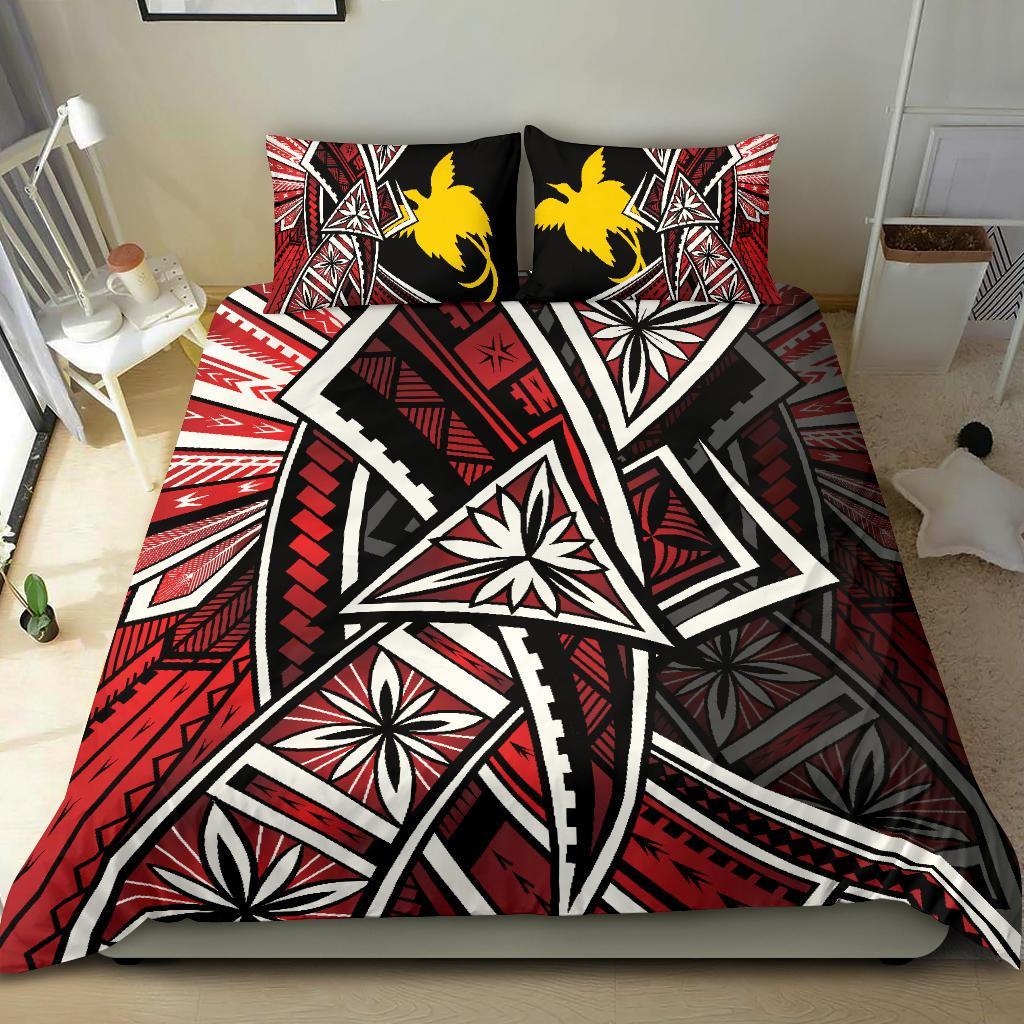 Papua Polynesian Bedding Set - Tribal Flower Special Pattern Red Color - Polynesian Pride