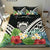 Tuvalu Bedding Set - Tuvalu Coat of Arms & Polynesian Tropical Flowers White - Polynesian Pride