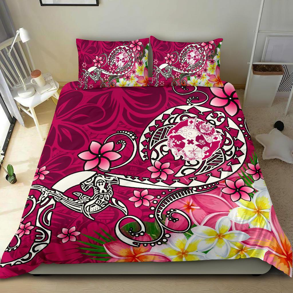 Tonga Bedding Set - Turtle Plumeria (Pink) Pink - Polynesian Pride