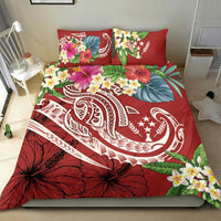 Kosrae Polynesian Bedding Set - Summer Plumeria (Red) - Polynesian Pride