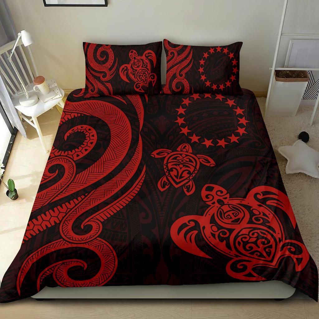 Cook Islands Bedding Set - Red Tentacle Turtle Red - Polynesian Pride