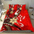 Kosrae Polynesian Bedding Set - Tribal Flower With Special Turtles Red Color Red - Polynesian Pride