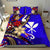 Hawaii Bedding Set - Tribal Flower With Special Turtles Blue Color Red - Polynesian Pride