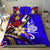 New Caledonia Bedding Set - Tribal Flower With Special Turtles Blue Color Blue - Polynesian Pride