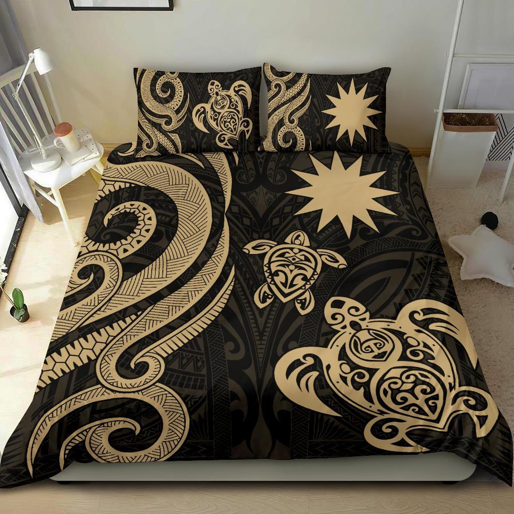 Nauru Bedding Set - Gold Tentacle Turtle Gold - Polynesian Pride