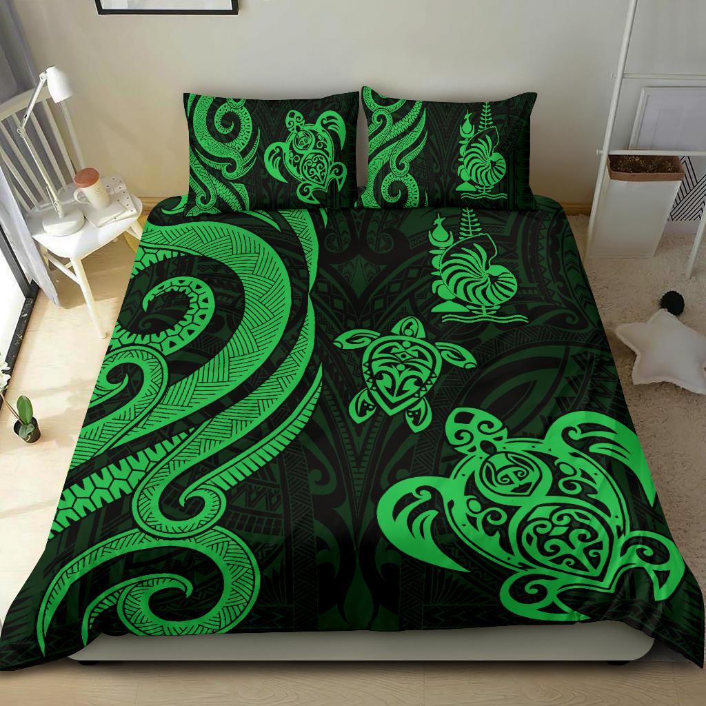 New Caledonia Bedding Set - Green Tentacle Turtle Green - Polynesian Pride