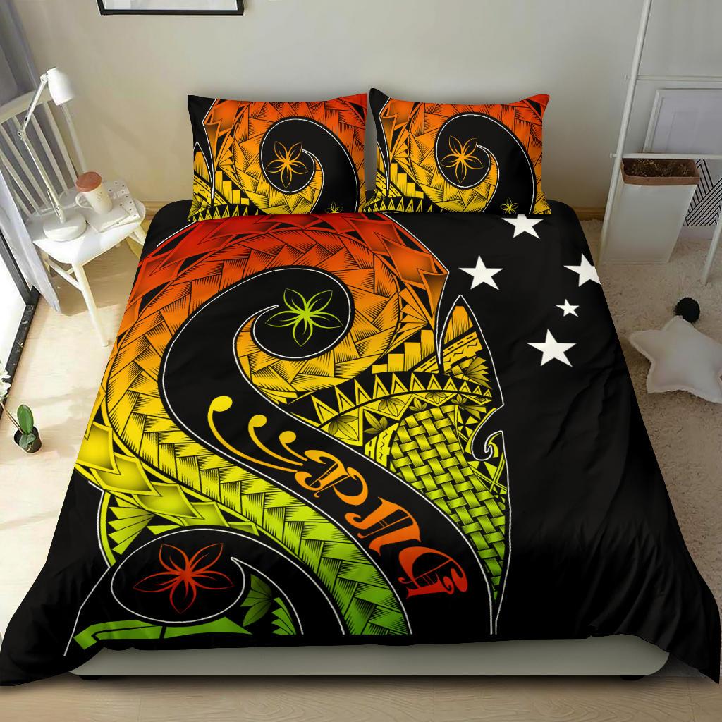 Papua New Guine Bedding Set - PNG Bird And Polynesian Decorative Pattern - Polynesian Pride