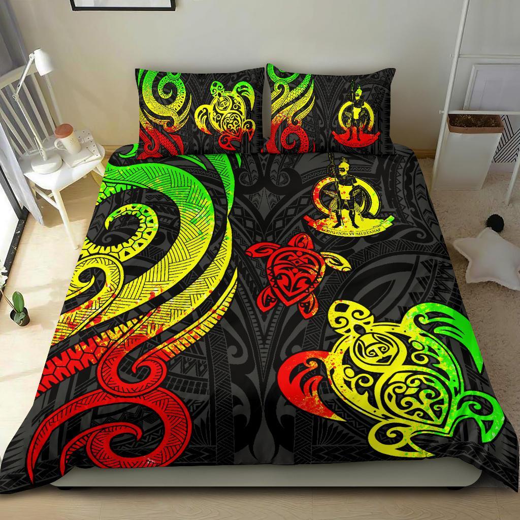 Vanuatu Bedding Set - Reggae Tentacle Turtle Reggae - Polynesian Pride