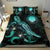 CNMI Polynesian Bedding Set - Turtle With Blooming Hibiscus Turquoise - Polynesian Pride