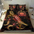 Samoa Polynesian Bedding Set - Turtle With Blooming Hibiscus Gold - Polynesian Pride