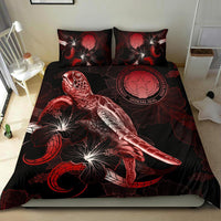 CNMI Polynesian Bedding Set - Turtle With Blooming Hibiscus Red - Polynesian Pride