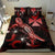 Wallis And Futuna Polynesian Bedding Set - Turtle With Blooming Hibiscus Red - Polynesian Pride
