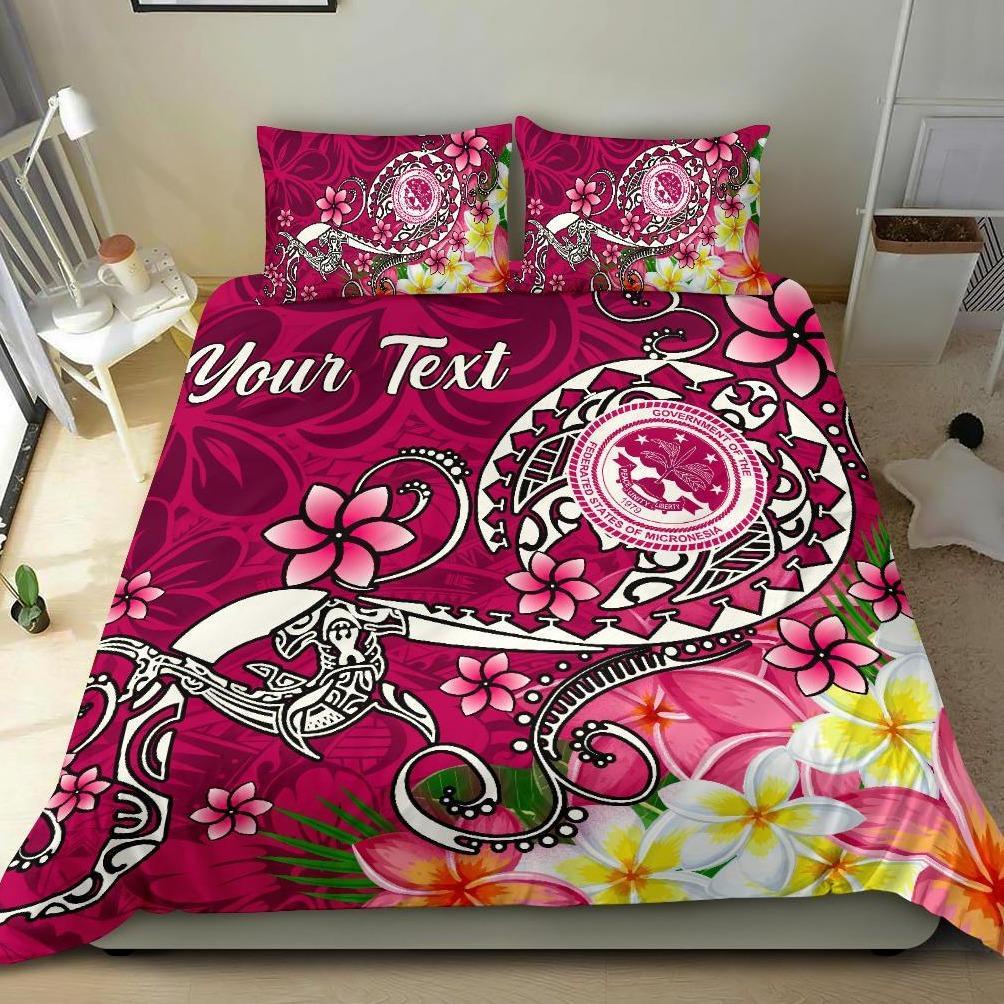 FSM Custom Personalised Bedding Set - Turtle Plumeria (Red) Pink - Polynesian Pride